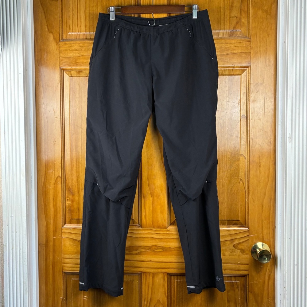 NordicTrack Mens Black Athletic Running Pants Medium Reflective Zipper Pockets
